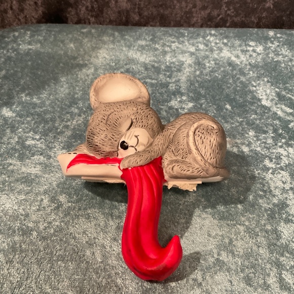 Set of Two Vintage Sleeping Mouse Stocking Holder, In Box - Picture 4 of 4